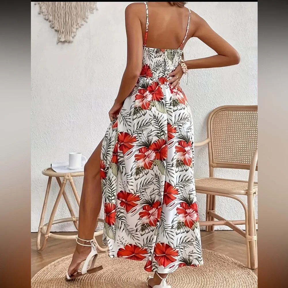 Boho Floral Print Summer Maxi Dress - Picture 3 of 8